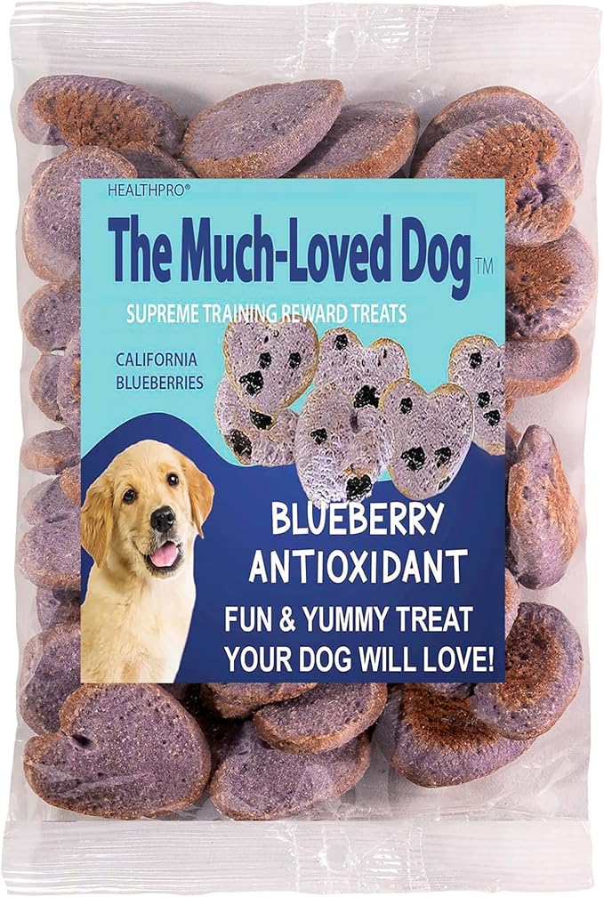 The Much Loved Dog™Treats, Scrumptious Natural Blueberry, 6oz. Bag, Human-Food-Grade, Small-Batch Baked, U.S.A.
