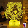 Ammonite Guinea Pig Night Light, 3D LED Lamp with Remote, 16 Color Changing & Timer, Room Decor Light, Vibrant Ambient Lighting, Birthday Xmas Gift for Kids Adults