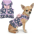 Parisian Pet Floral Dog Harness Dress - Breathable No Pull Puppy Dress with Leash Ring - 100% Mesh Fabric Harnesses for Dogs - Soft Padded Step in Pet Vest - All Weather Dog Harness Small Sized Dogs