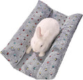 24x16 in Rabbit Bed Large Size - Warm & Comfortable Plush Rabbit Mat Pad with Star Pattern, Double-Sided Flannel Pet Pad Cozy Fleece Bedding for Bunnies, Guinea Pigs, Small Animals, Gray