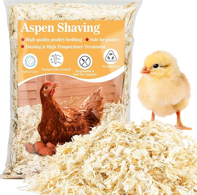 31OZ Sukh Chicken coop Bedding - Aspen shavings Animal Bedding as Chicken Supplies for Chicken House Bedding winterizing Nesting for Small pet Guinea Pig Rabbit Chinchilla Bird Gerbil Odor Control