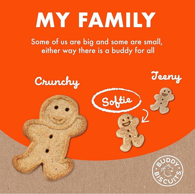 Buddy Biscuits Softies 8 oz Pouch, Soft & Chewy, Natural Peanut Butter Flavor Dog Treats, Oven Baked in The USA