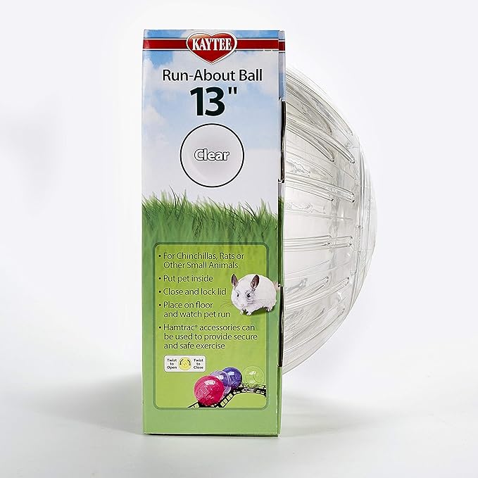 Kaytee 13" Clear Run-About Exercise Ball For Pet Rats & Chinchillas
