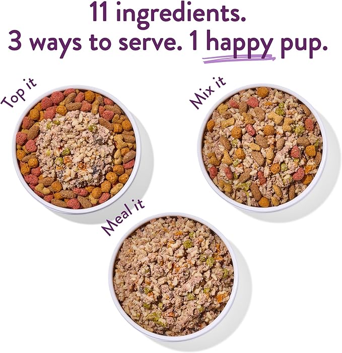 Portland Pet Food Company Fresh Dog Food Pouches - Human-Grade Toppers Wet Pet Meal & Mixers - Gluten-Free Limited Ingredient Winnie's Lamb N' Rice - Large & Small Breed Puppy & Senior Dogs - 8 Pack