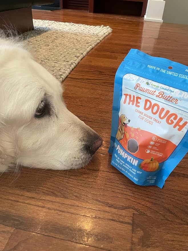 Pawnut Butter The Dough-Pumpkin Cookie Dough For Dogs 5 oz Digestive, Soft Treats with Real Peanut Butter, Made with Natural Ingredients, Dog Training Treats Wrapping Pills, Xylitol Free