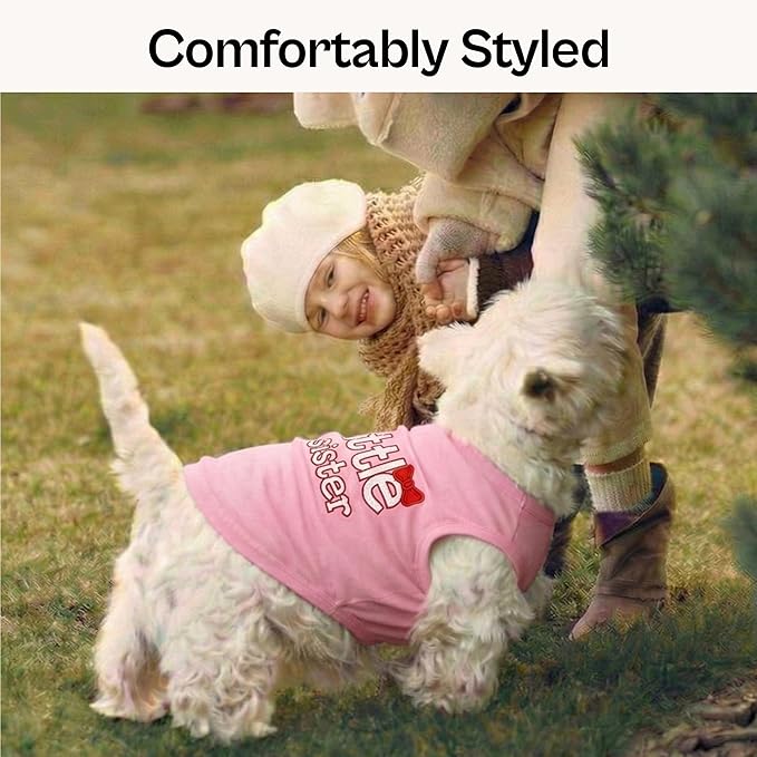 Parisian Pet Dog Shirt - 100% Cotton Shirts for Medium Dogs - Pink Sleeveless Girl Pet Clothes - Lightweight and Breathable Puppy Clothes - Stretchy Dog Apparel for Little Sister Dogs