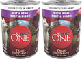 Purina ONE High Protein Wet Dog Food True Instinct Tender Cuts in Dog Food Gravy with Real Beef and Bison - 13 oz. Cans,(Pack of 24)