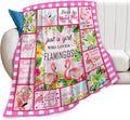 SweetFox Just A Girl Who Loves Flamingos Blanket, Flamingo Decor Throw Blanket Gifts for Girls Boys Lovers Super Warm Soft Plush Fleece Flannel Bedding Blankets for Kids Adults Men Women 50"X40"