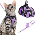 rabbitgoo Cat Harness and Leash Set for Walking Escape Proof, Adjustable Soft Kittens Vest with Reflective Strip for Cats, Comfortable Outdoor Vest, Light Purple, XL