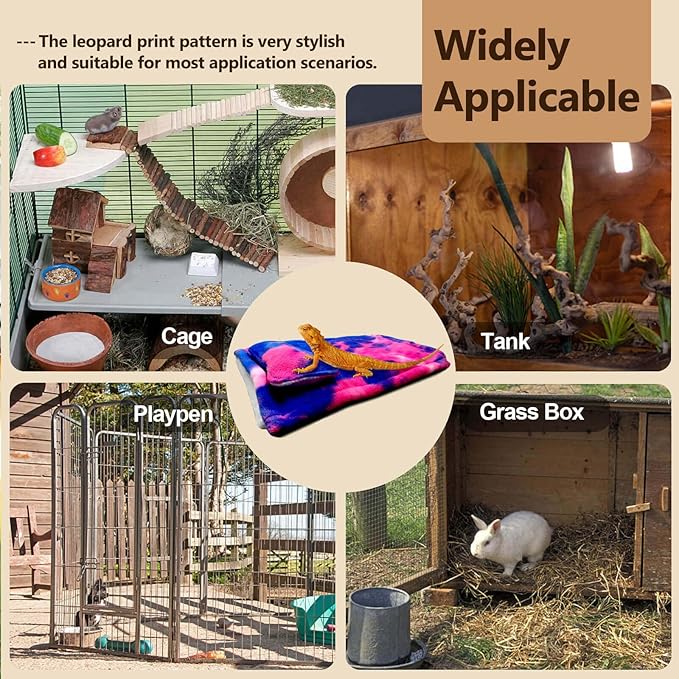 WATFOON Reptile Sleeping Bed Lizard Leash Harness Wings Set Bearded Dragon Sleeping Bag with Blanket Pillow Reptile Accessories Warm Cotton Nest Hide Habitat Shelter for Guinea Pig Rat Hamster