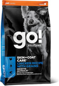 Go! Solutions Skin + Coat Care Chicken Dry Dog Food with Grains, Healthy Kibble with Omega-3s & 6s for Soft, Shiny Fur, for Puppies, Adults, & Seniors, 22 lb Bag