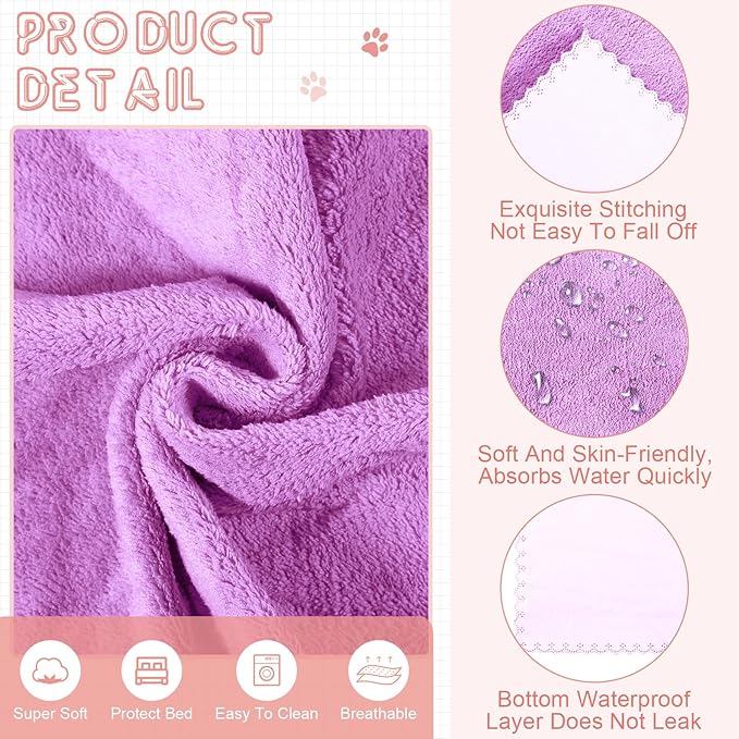 SmoothNovelty 5 Pcs Waterproof Guinea Pig Blankets Washable Small Animal Pee Pad Pet Blanket Sleep Bedding Mats Absorbent Guinea Pig Cage Liner Reusable Pet Sleep Pad(Colorful,18" X 24",Classic)