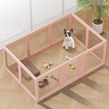 Clear Acrylic Dog Playpen Indoor, Puppy Cat Small Pet Play Pen, Pet Cat Playpen for Rabbits, Dog Fence Crate Kennel Whelping Cage (Pink, 10 Panel)