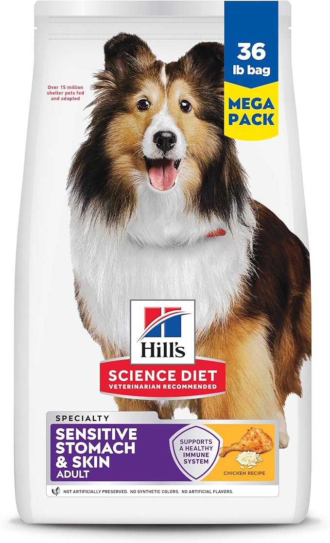 Hill's Science Diet Adult 1-6 Sensitive Stomach & Skin Dry Dog Food, Chicken, 36 lb. Bag