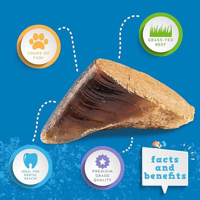 Jack&Pup Filled Cow Hooves for Dogs, Cow Hoofs for Dogs, Natural Dog Chews, Stuffed Bones (Bacon and Cheese Flavor) 5 Pack