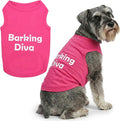 Parisian Pet Dog Shirt – 100% Cotton Barking Diva Shirts for Large Dogs – Pink Sleeveless Puppy Clothes – Lightweight and Breathable Pet Apparel – Girl Dog Clothes - Stretchy T Shirts for Dogs
