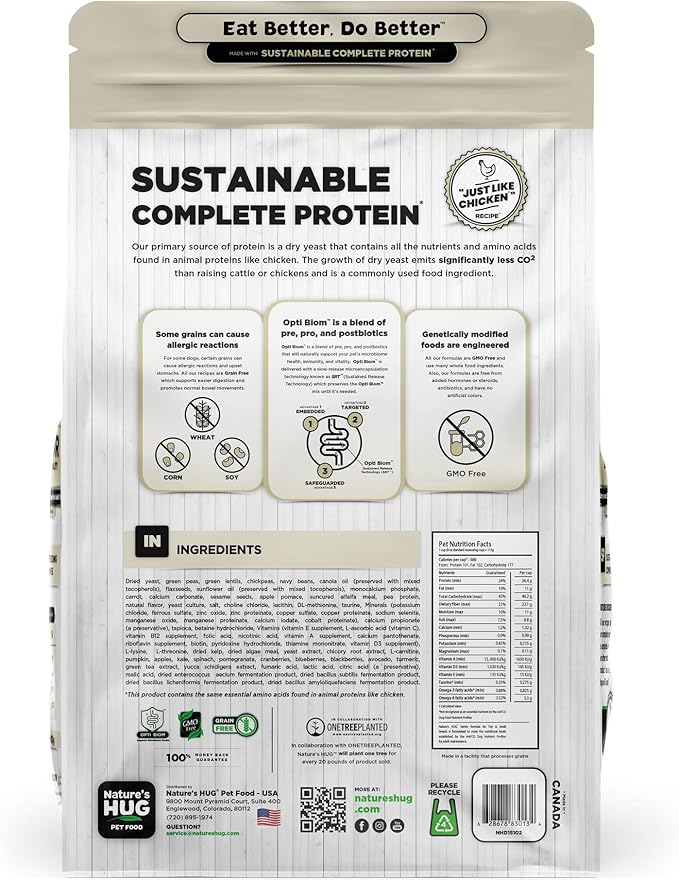 Nature's HUG Hypoallergenic Dry Dog Food for Senior Toy & Small Breeds – Complete & Balanced Nutrition, Sensitive Stomach Support, High-Protein, Grain Free – 5lb