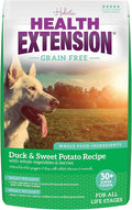 Health Extension Grain Free Duck & Sweet Potato Dry Dog Food - 30+ Superfoods and Probiotics for All Life Stages (10 lb)
