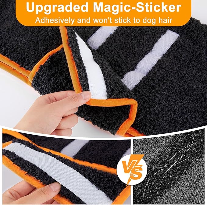 Bienbee Dog Bathrobe, Quick Drying Super Absorbent Dog Robes for After Bath, Warm Keeping Dogs Towel, Dogs Bath Supplies, Black M
