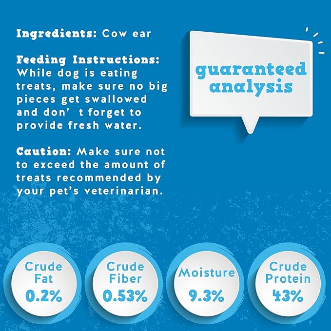 Jack&Pup Cow Ears for Dogs - White Whole Cow Ears, All Natural Single Ingredient, High Protein, Pig Ear and Rawhide Alternative Dog Treats - Cow Ears for Small and Large Dogs (15 Pack)