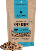 Vital Essentials Freeze Dried Dog Treats | Beef Bites, Single Protein | Premium Quality | Grain Free Training Treats for Dogs, 6.2 oz Bag