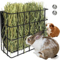 BESNEW Rabbit Hay Feeder,Upgraded Metal Guinea Pig Hay Feeder Hay-Leak Proof Bottom,Easy to Install,Bunny Supplies for Rabbit Guinea Pig Chinchilla Small Animals