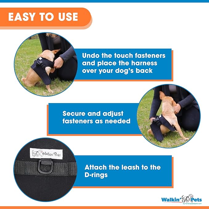 Front Dog Vest Harness | No Pull Harness | Designed for Small Dogs with Broad Chests | Compatible with Dog Wheelchair