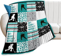Hockey Throw Blanket - Cozy Fleece Flannel Plush Bedding for Boys, Girls, Men, Women, Youth, Kids - Ice Hockey Gifts for Couch, Sofa, Bed Decor 50"X60"