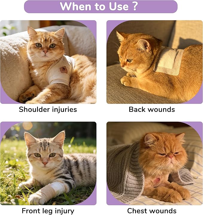 PUMYPOREITY Cat Front Leg Recovery Suit, Surgical Spay Suit with Leg Sleeves to Stop Licking, Machine Washable & Comfort Fit, Long Rear Sleeve Prevents Scratching & Biting, Purple, S