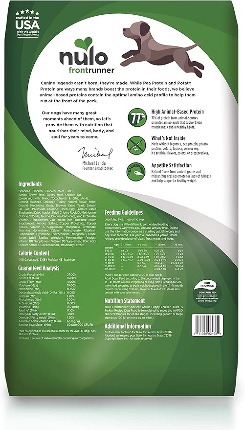 Nulo Frontrunner Dog Food for Puppies with Chicken