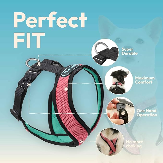 Gooby Comfort X Harness Dual Snap Mesh in Dog Harness - Watermelon, X-Small