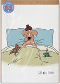 Poochie Post Edible Greeting Card for Dogs, Bacon-Flavored Dog Treat Gift with Edible Ink Pen, "Get Well Soon" Design, Gluten & Grain Free, Made in USA