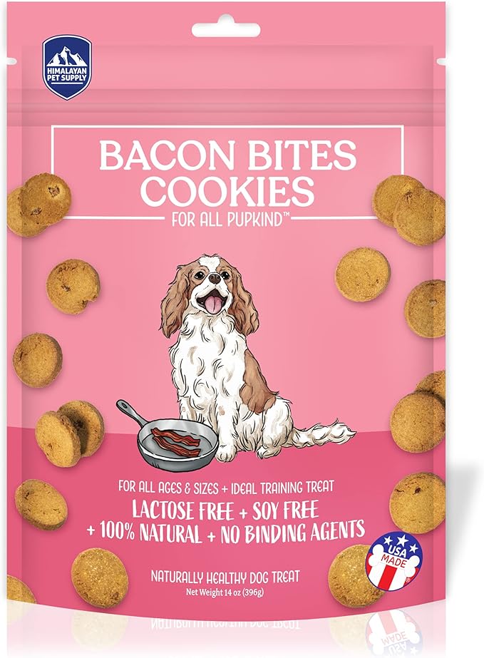 Bacon Bits Cookies|Lactose Free - Soy Free - Gluten Free - Wheat Free | USA Made | for All Breeds | 14 oz of All Natural, Baked, Crunchy Goodness