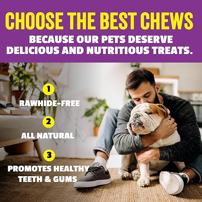 etta says! 7" Select Crunchy Dog Chews - Rawhide-Free Dog Treats - Made in the USA - Odor-Free, All-Natural Ingredients - for Moderate Chewers - Liver - 10 Pack