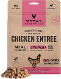 Vital Essentials Freeze Dried Dog Food, Raw Chicken Crunchy Mini Nibs | Complete Meal or Topper | 96% Chicken, Organs & Bone | Limited Ingredient, High Protein, Grain Free Dry Dog Food | 5.5 oz Bag