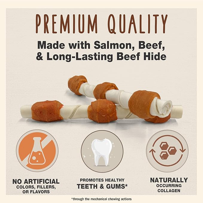 Cadet Chef's Specialties Natural Rawhide Shish Kabob Chew Sticks, Apple Peanut Butter Flavor, Healthy Dog Treats for Large Breeds, 3 Count