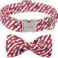 Unique style paws Independence Day Dog Collar with Bow Striped Star Puppy Collar for Small Medium Large Boys Girls Dogs