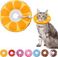 Seyezo Cat Cone Collar Soft, Adjustable Cat Recovery Collar for Small Medium Large Cats, Cute Donut E Collar After Surgery, Anti-Lick Wound Healing Elizabethan Cone for Kittens (Orange, Medium)