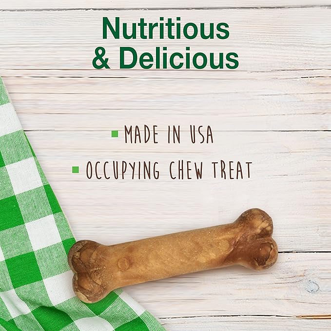 Nylabone Healthy Edibles Natural Dog Chews Long Lasting Bacon Flavor Treats for Dogs, Medium/Wolf (2 Count) (Pack of 2)
