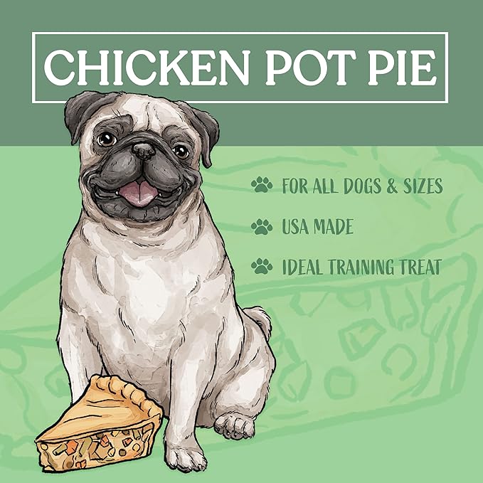 Chicken Pot Pie Cookies|Lactose Free - Soy Free - Gluten Free - Wheat Free | USA Made | for All Breeds | 14 oz of All Natural, Baked, Crunchy Goodness