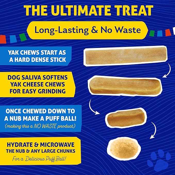 Himalayan Dog Chew Peanut Butter Yak Cheese Dog Chews, The Better-for-You Chew, 100% Natural Long Lasting, Healthy Dog Treats, Lactose & Grain Free, Protein Rich, for Dogs 65 Lbs & Smaller, 2-Count
