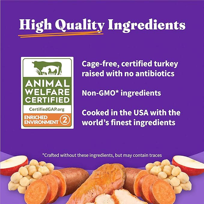 Halo Holistic Dog Food Cage Free Turkey & Sweet Potato Formula, Grain Free Dry Dog Food, For Healthy Weight Support, Kibble for Adult Dogs, 21 lb Bag