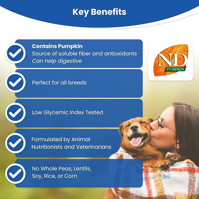 Farmina Natural & Delicious Grain-Free Chicken, Pumpkin and Pomegranate Dry Medium and Maxi Breed Dog Food 5.5 Pounds