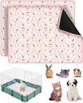 Bissap 2 Packs Guinea Pig Cage Liners, 18''X24'' Washable Guinea Pig Pee Pads Non Slip Reusable Fast and Super Absorbent Bedding for Small Animals Rabbit Hamster Chinchillas Rat - Pink