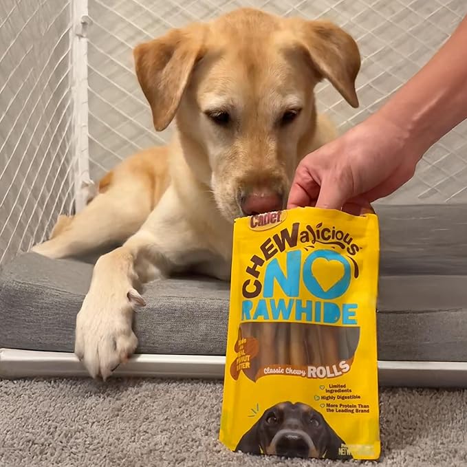 Cadet Chewalicious Classic Chewy Rolls with Real Peanut Butter, Rawhide-Free Healthy Dog Chews, Limited-Ingredient & Long-Lasting Chew Treats for Dogs, Peanut Butter Flavor, 10 Count