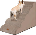GoGoBunny Ramp Dog Stairs for High Beds 24.4" H, 5-Step Extra Wide Dog Slope Stairs with Durable Waterproof Fabric Cover, Pet Steps for Old Large Dogs Climbing, Non-Slip Sturdy Indoor Step, Camel