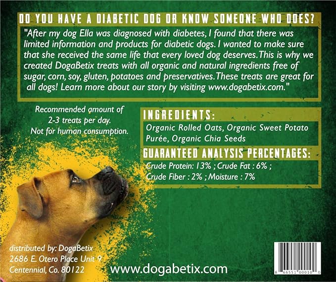 Ella's Diabetic Dog Treats 16 oz - Pumpkin and Chicken- Low Glycemic Ingredients - Vet Approved - Made in USA by Owners of Diabetic Dogs - Designed to Help Keep Sugar Levels Balanced