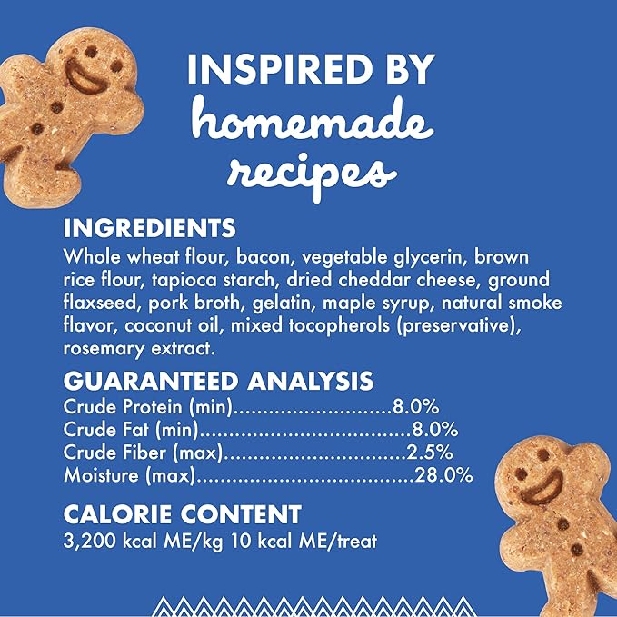 Buddy Biscuit Softies 20 oz Pouch, Soft & Chewy, Natural Bacon and Cheese Flavor Dog Treats, Oven Baked in the USA