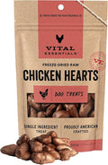 Vital Essentials Freeze Dried Raw Chicken Hearts Dog Treats | Single Ingredient | Premium Quality | Grain Free Treats for Dogs, 1.9 oz Bag