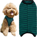 Dog’s Recovery Suit Post Surgery Shirt for Puppy, Wound Protective Clothes for Little Animals(Green Black Stripe-XL)